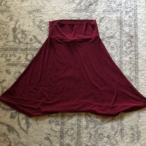 AMAZING Lularoe Azure Skirt! Maroon oxblood color.